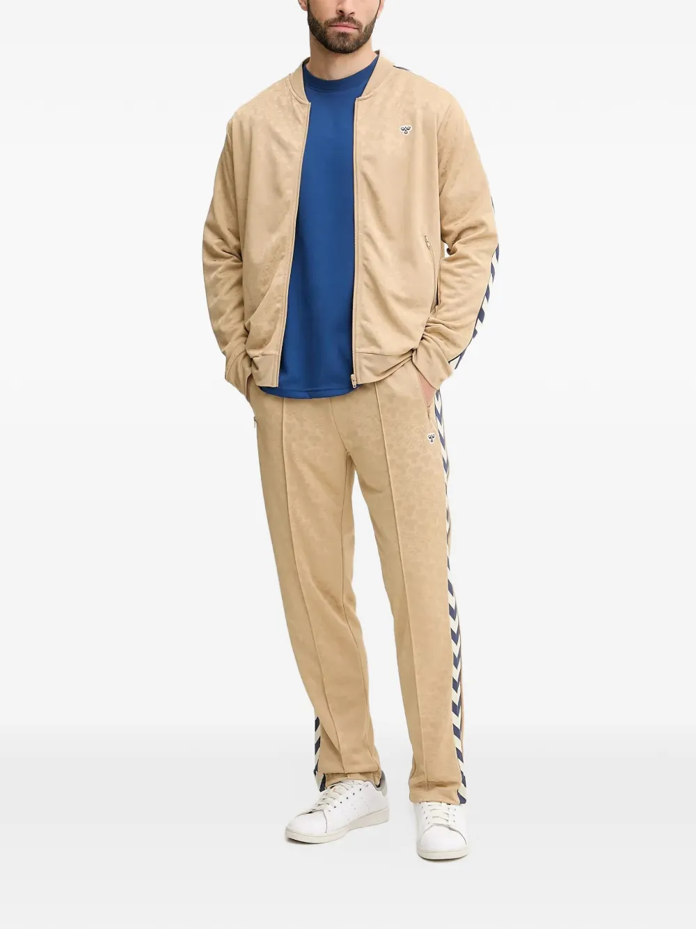 Hummel Broek met chevron-streep Beige