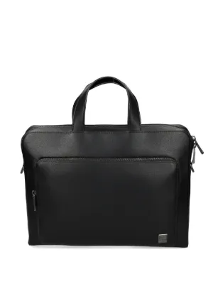 Burberry Check-print Leather Briefcase | Black | FARFETCH