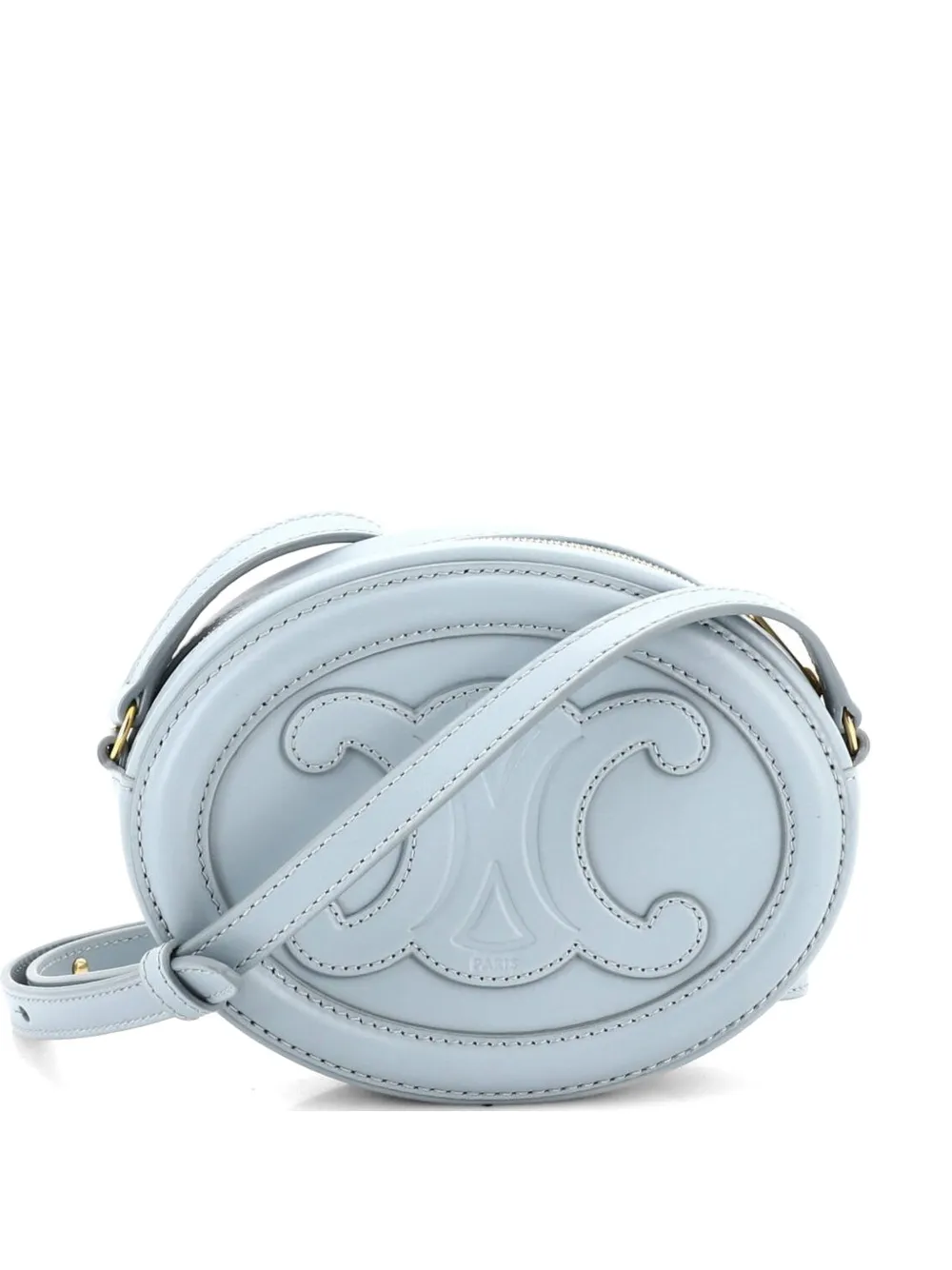 Celine Pre-Owned Triomphe Oval Leather crossbody bag - Blu