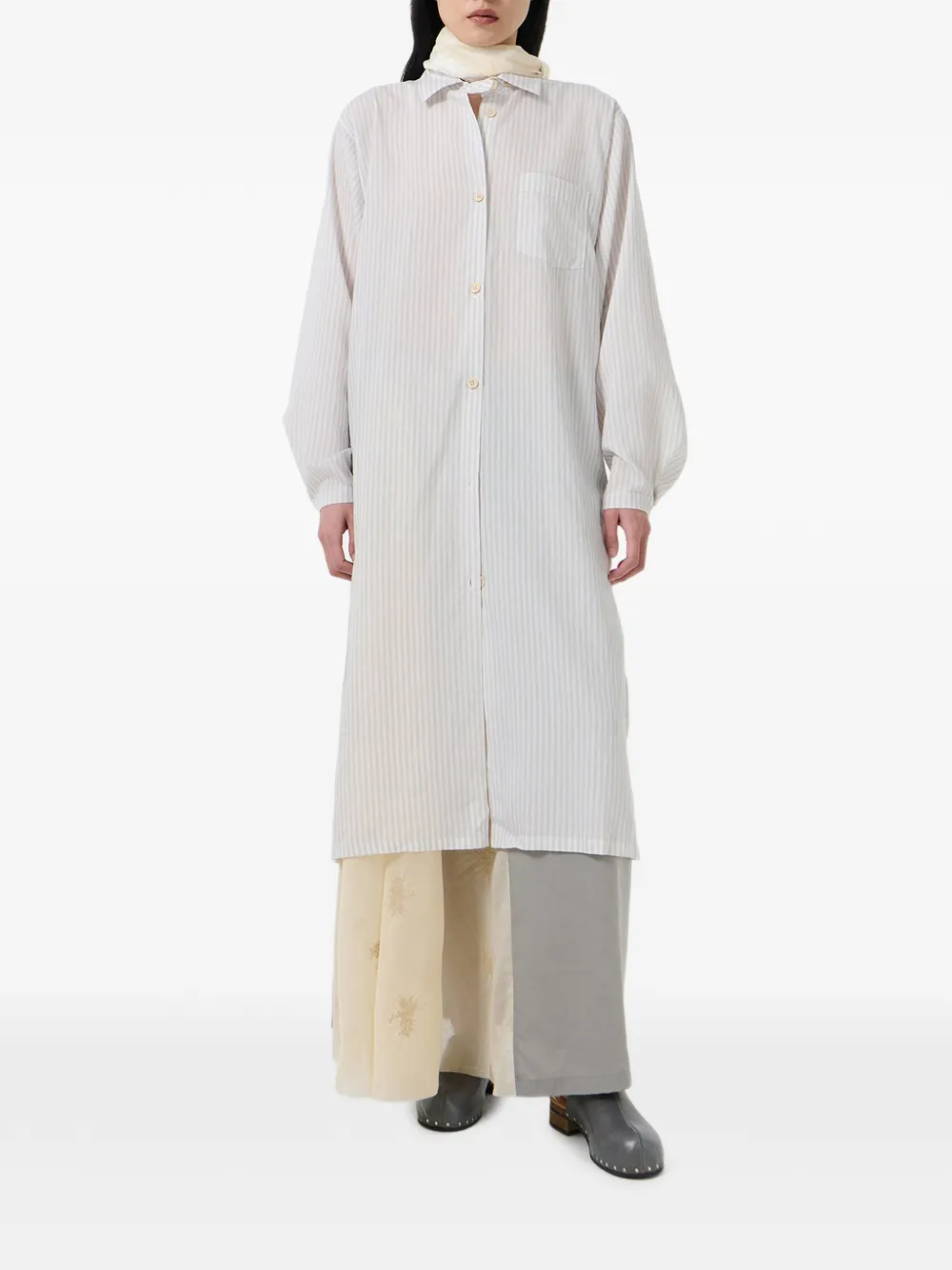OUR LEGACY Sasso gestreept blouse met zak Wit