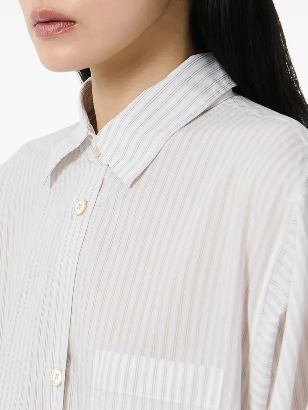 OUR LEGACY Sasso gestreept blouse met zak Wit