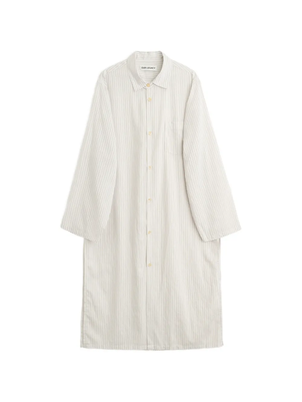 OUR LEGACY Sasso gestreept blouse met zak Wit