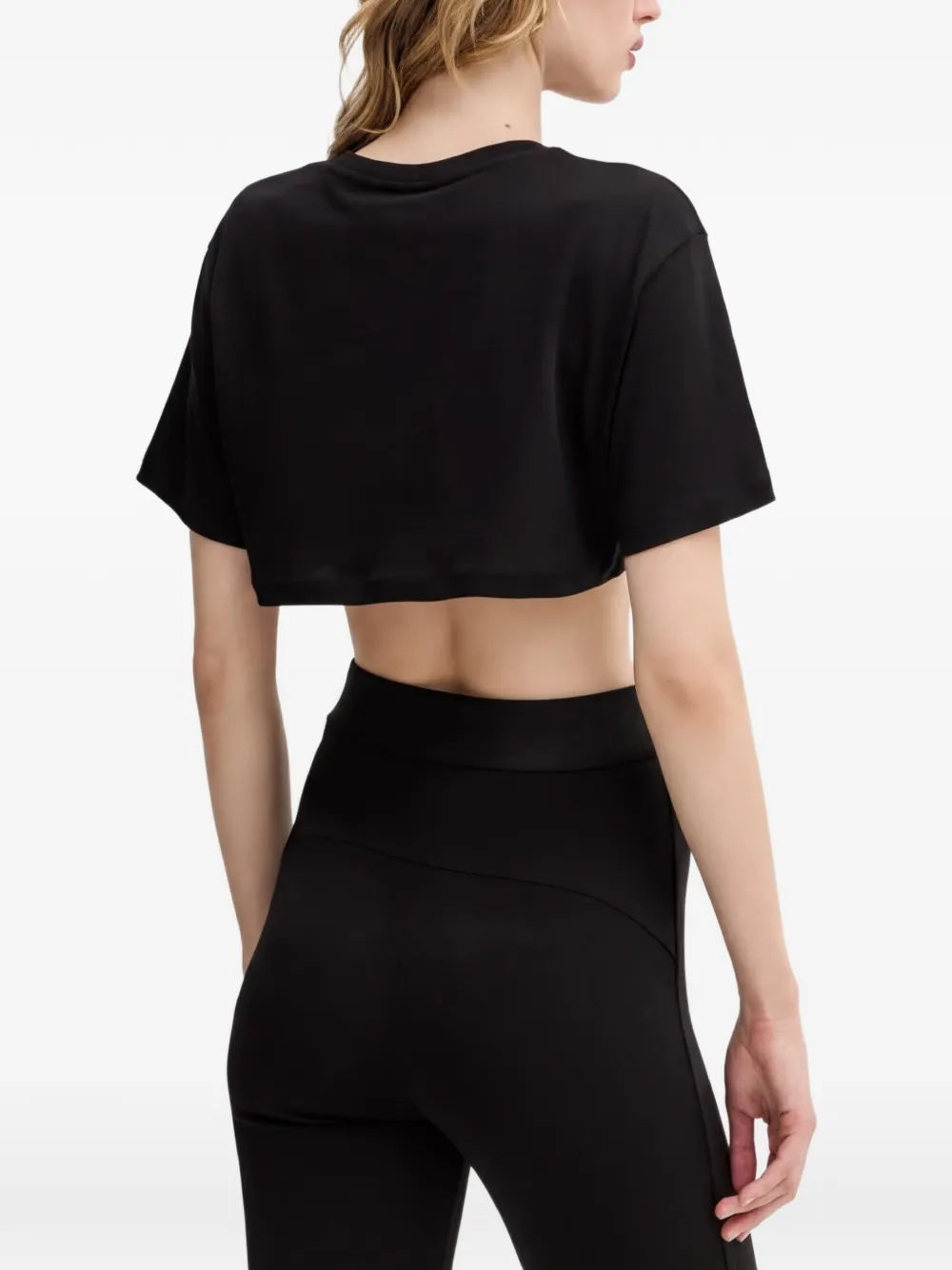 Armani Exchange Cropped T-shirt Zwart