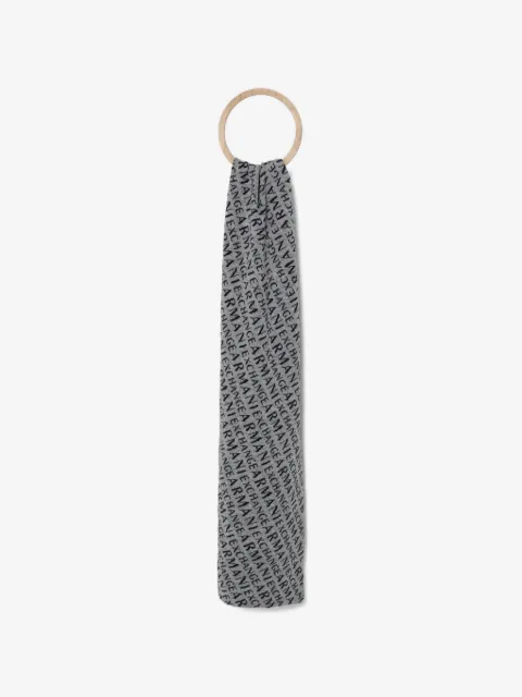 Armani Exchange logo-pattern scarf