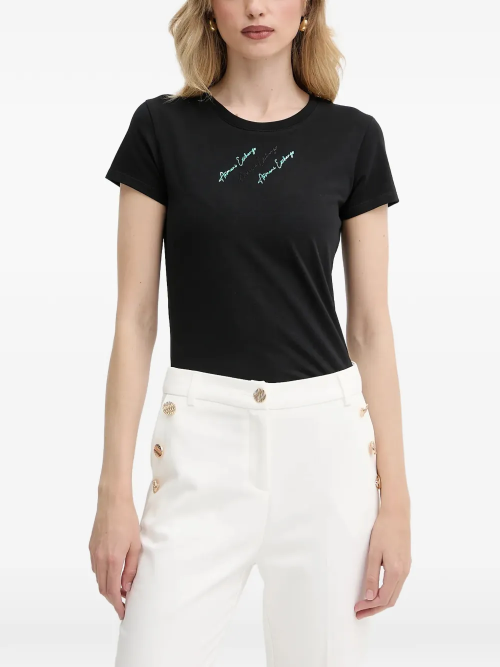 Armani Exchange logo-detail T-shirt - Nero
