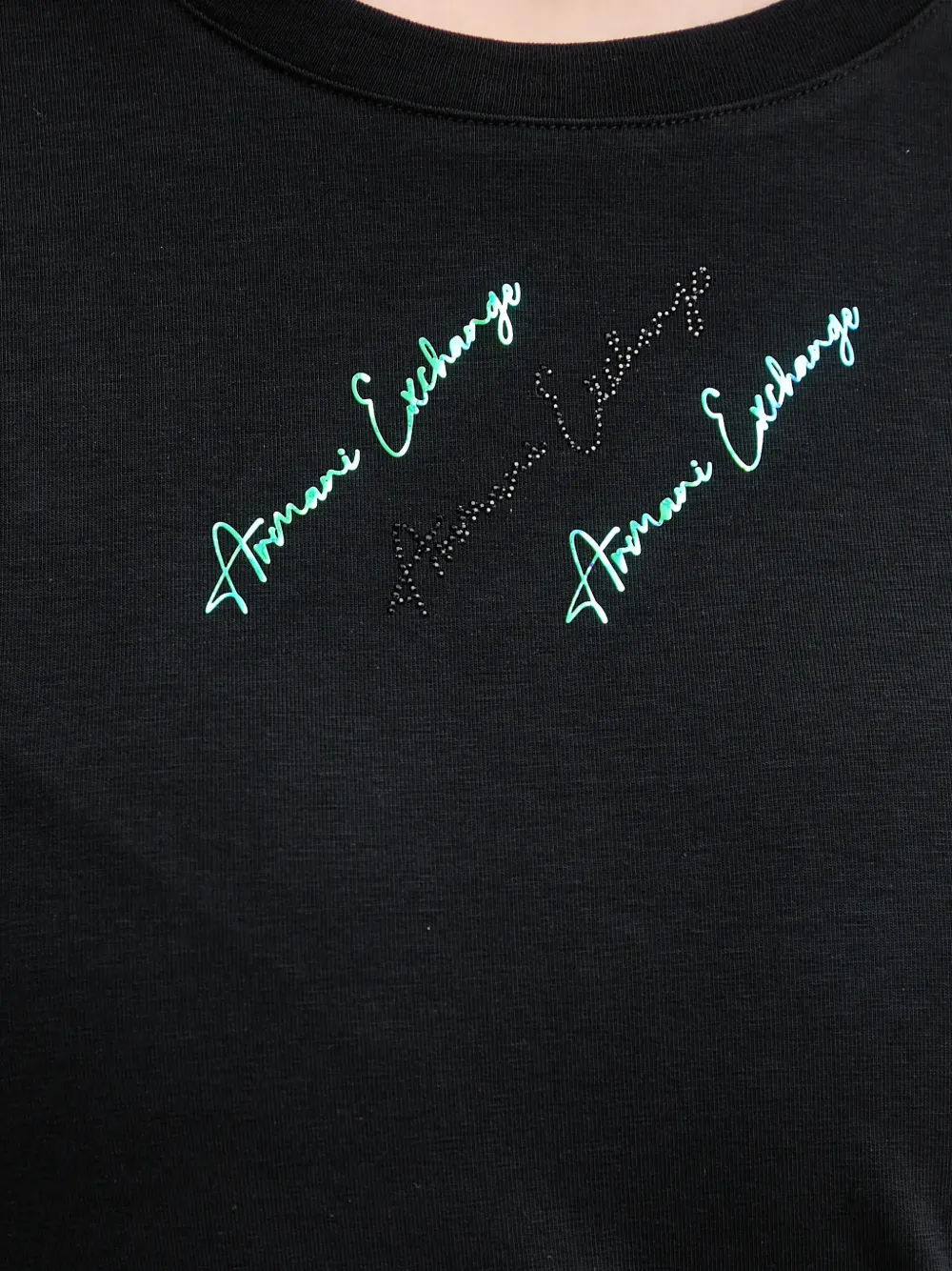 Armani Exchange logo-detail T-shirt Zwart