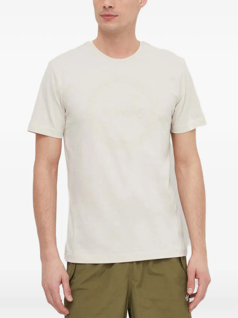 Ea7 Emporio Armani T-shirt met logo-reliëf Beige