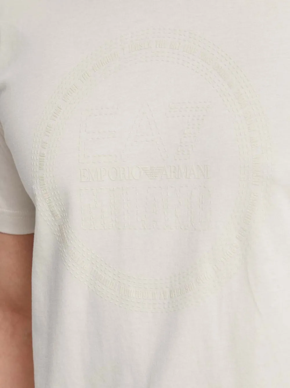 Ea7 Emporio Armani T-shirt met logo-reliëf Beige