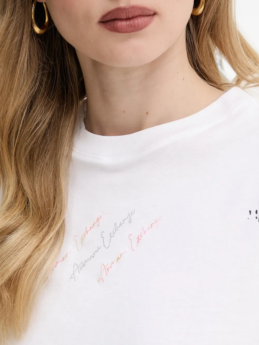 Armani Exchange T-shirtjurk met korte mouwen Wit