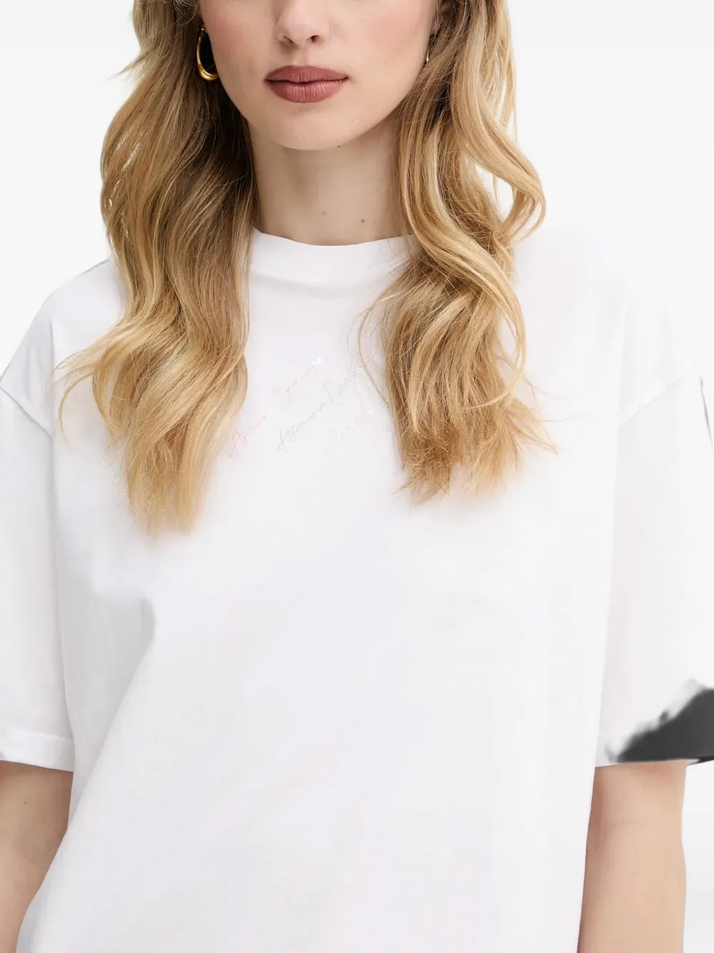 Armani Exchange T-shirtjurk met korte mouwen Wit