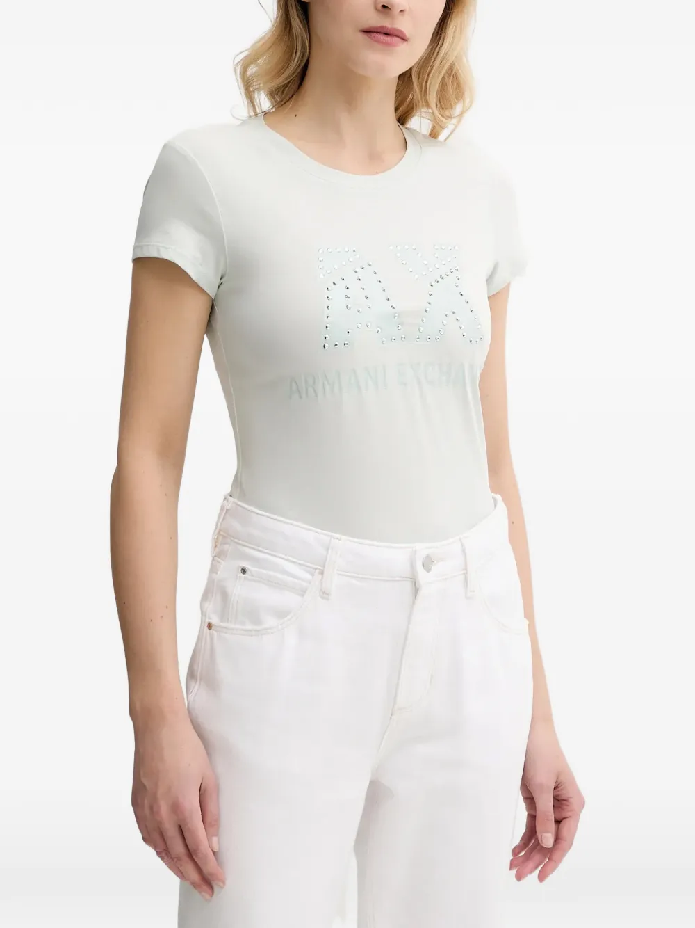 Armani Exchange embellished short-sleeve T-shirt - Verde