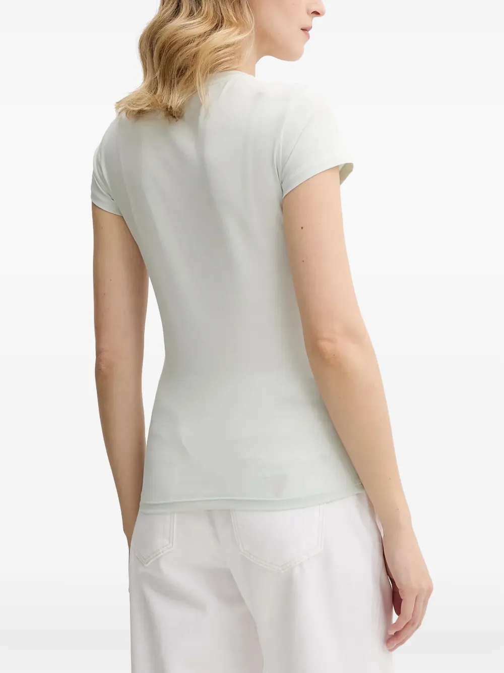 Armani Exchange Essentials embellished short-sleeve T-shirt Groen