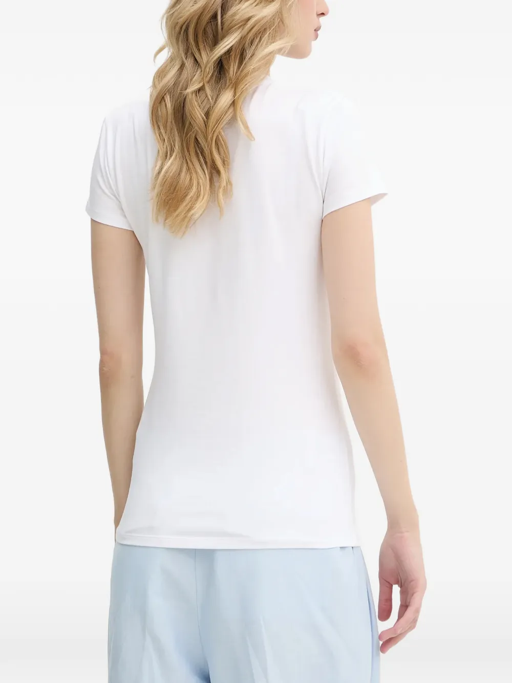 Armani Exchange T-shirt met logo van stras Wit
