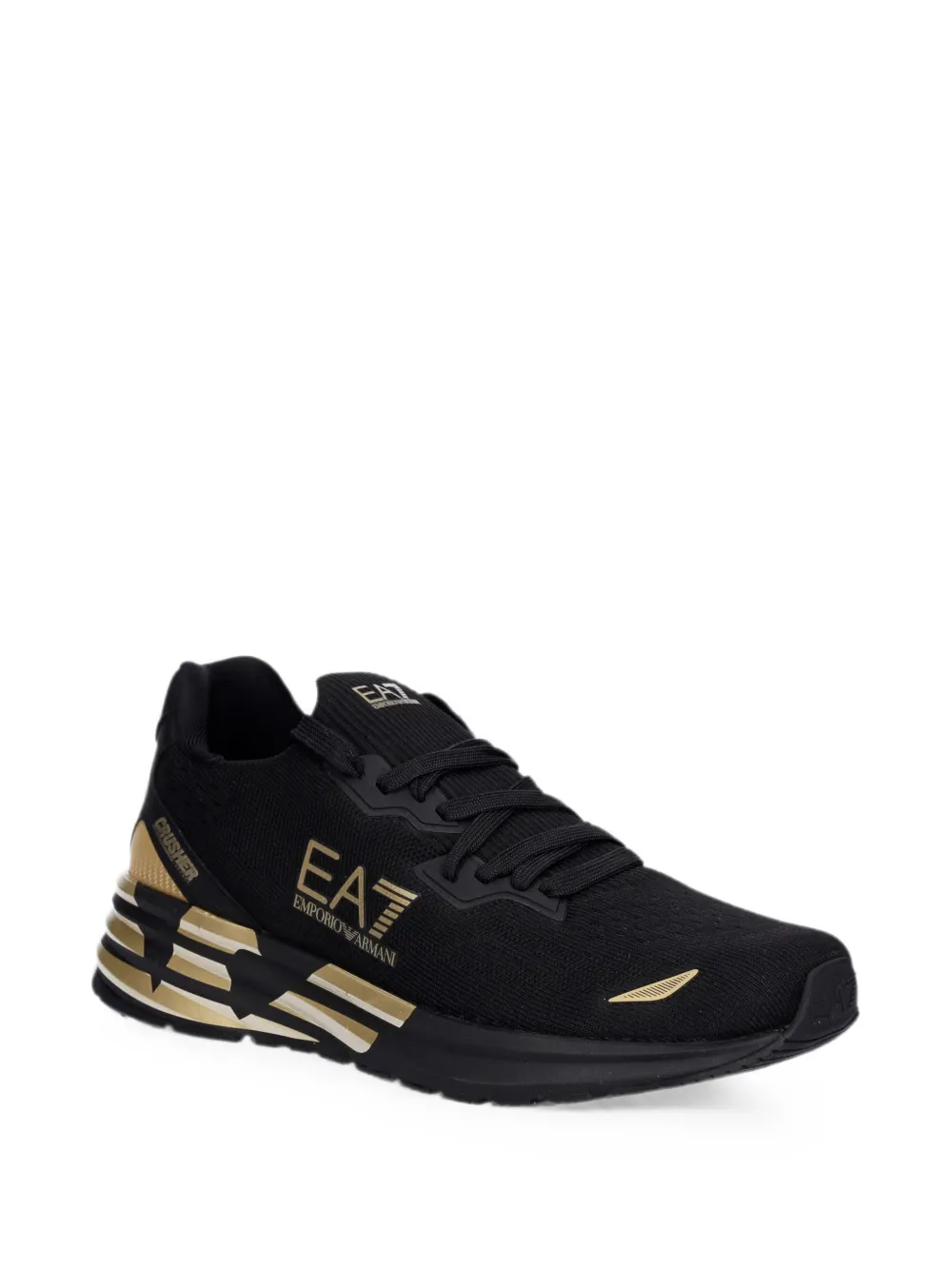 Ea7 Emporio Armani logo-print lace-up sneakers Zwart