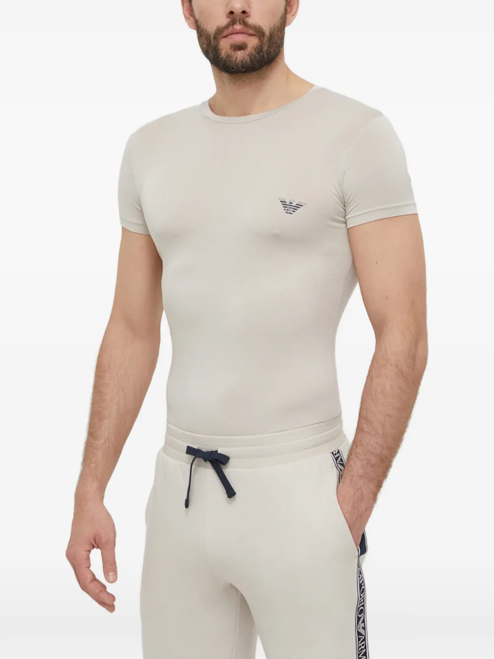 Emporio Armani Twee T-shirts met logo Beige