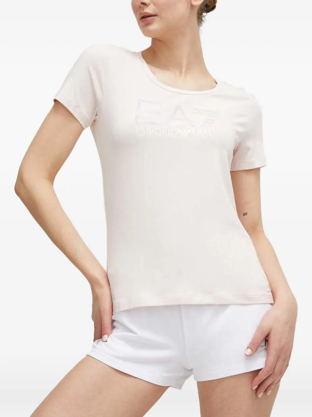 Ea7 Logo-print T-shirt In White