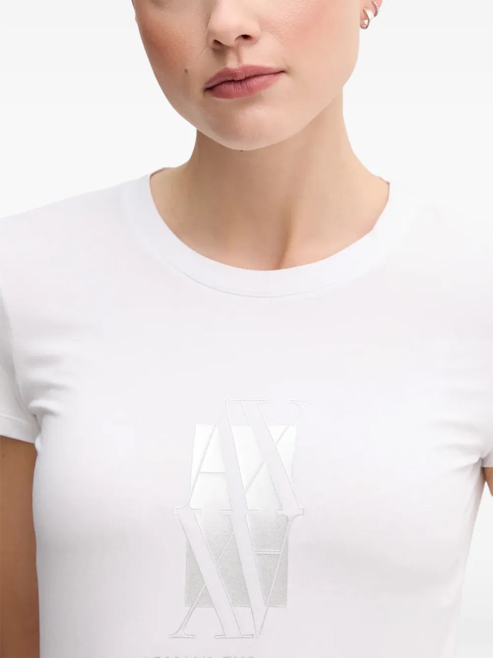 Armani Exchange logo-print T-shirt Wit
