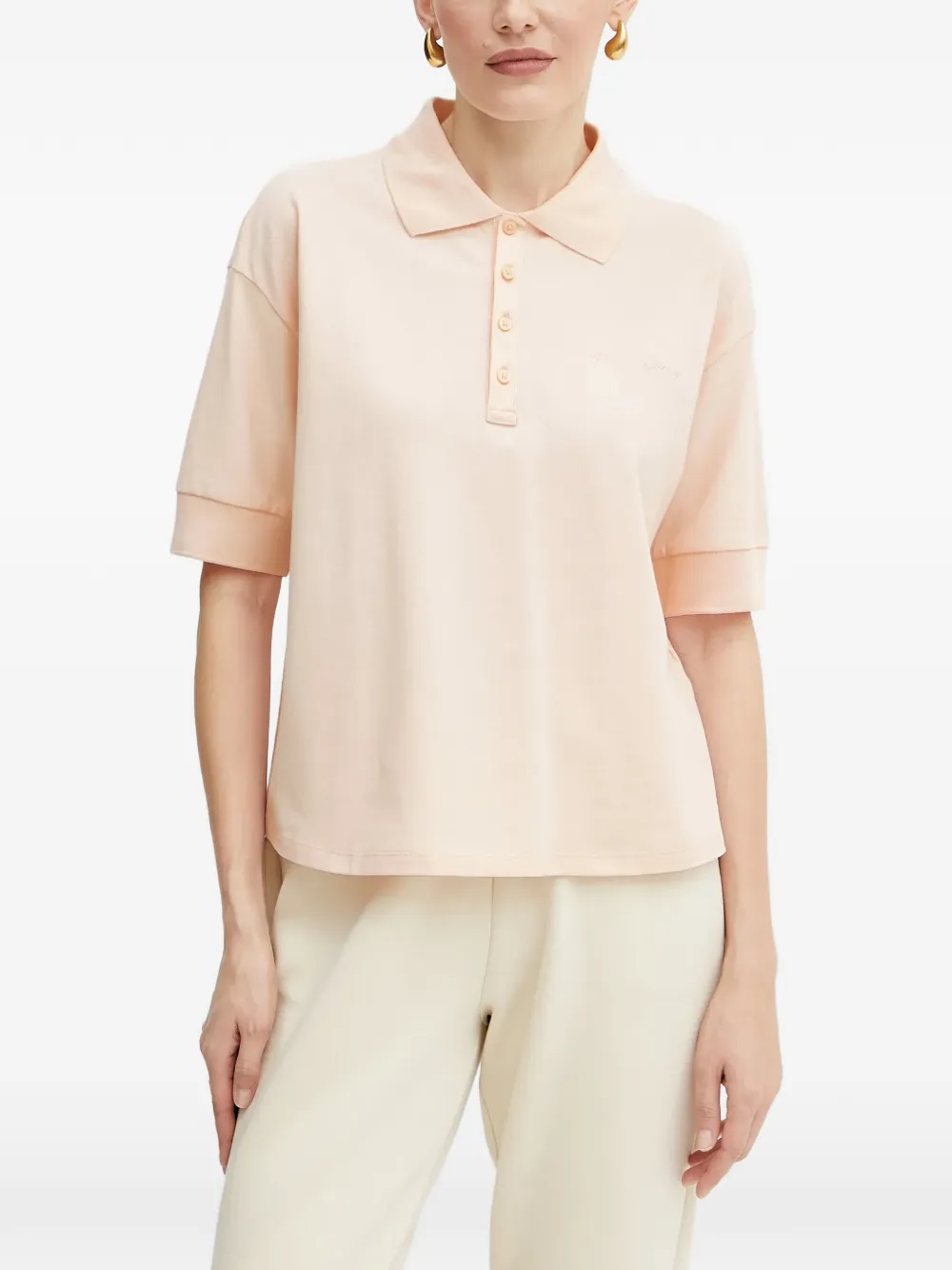 Armani Exchange logo-embroidered polo shirt - Rosa