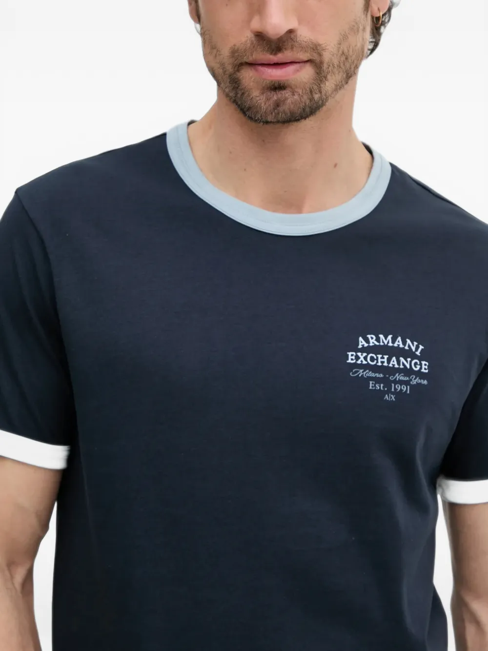 Armani Exchange Katoenen T-shirt Blauw
