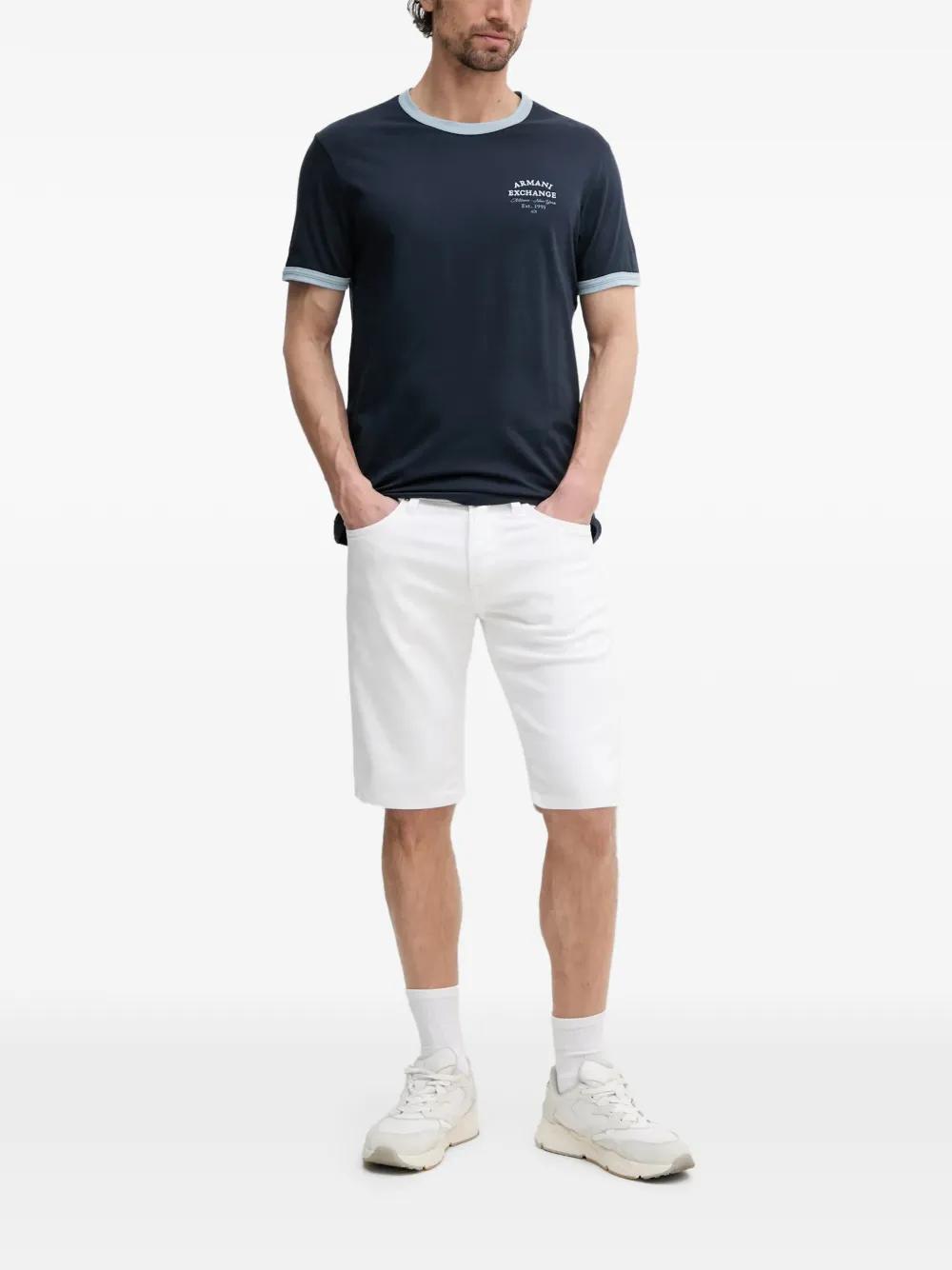 Armani Exchange Katoenen T-shirt Blauw