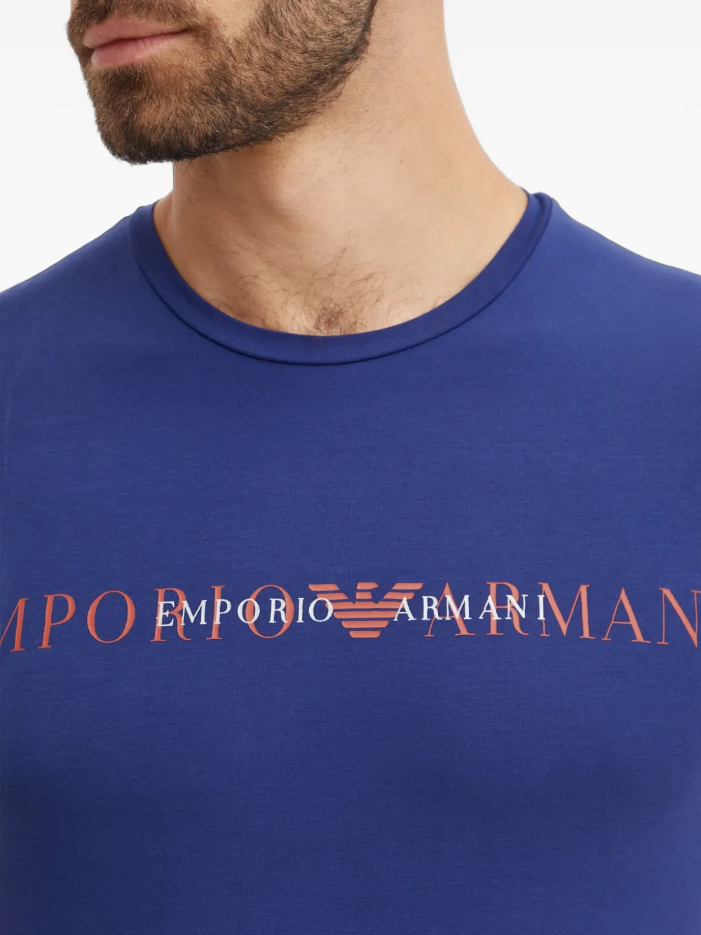 Emporio Armani T-shirt met logoprint Blauw