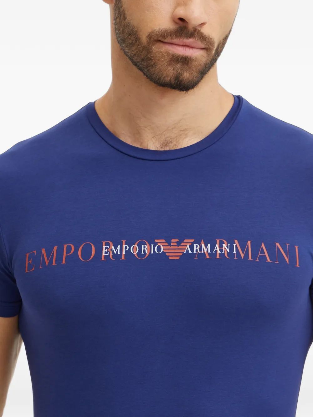 Emporio Armani T-shirt met logoprint Blauw