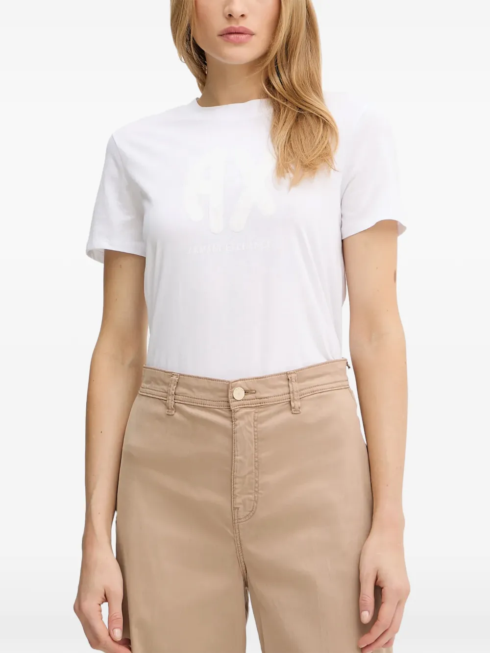 Armani Exchange T-shirt a maniche corte con logo - Bianco
