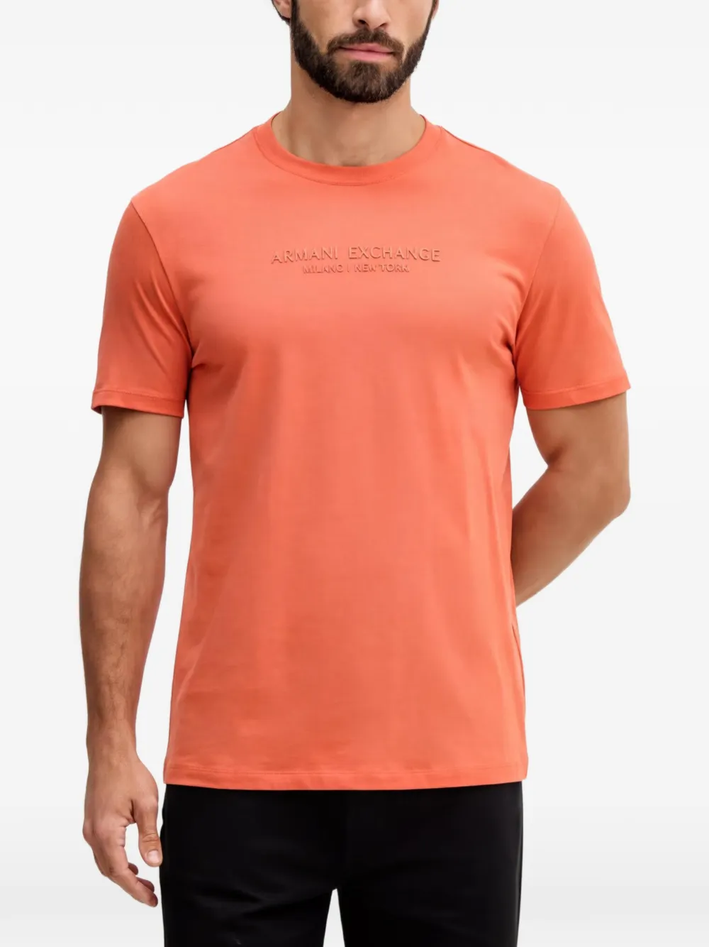 Armani Exchange logo-embossed T-shirt - Arancione