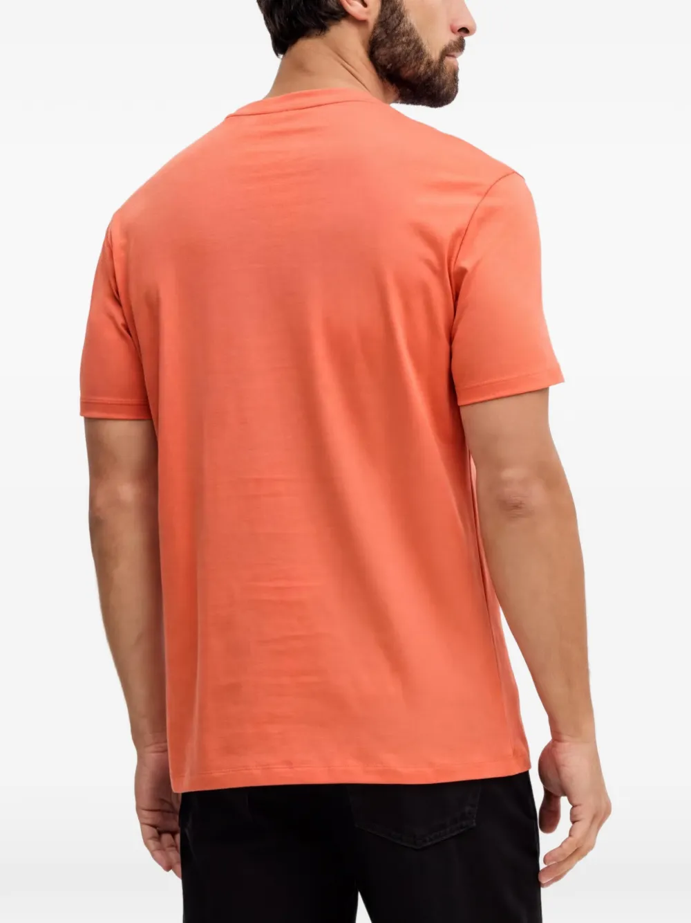 Armani Exchange logo-embossed T-shirt Oranje