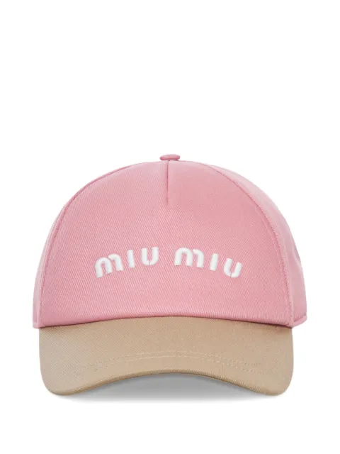 Miu Miu casquette bicolore Drill à logo