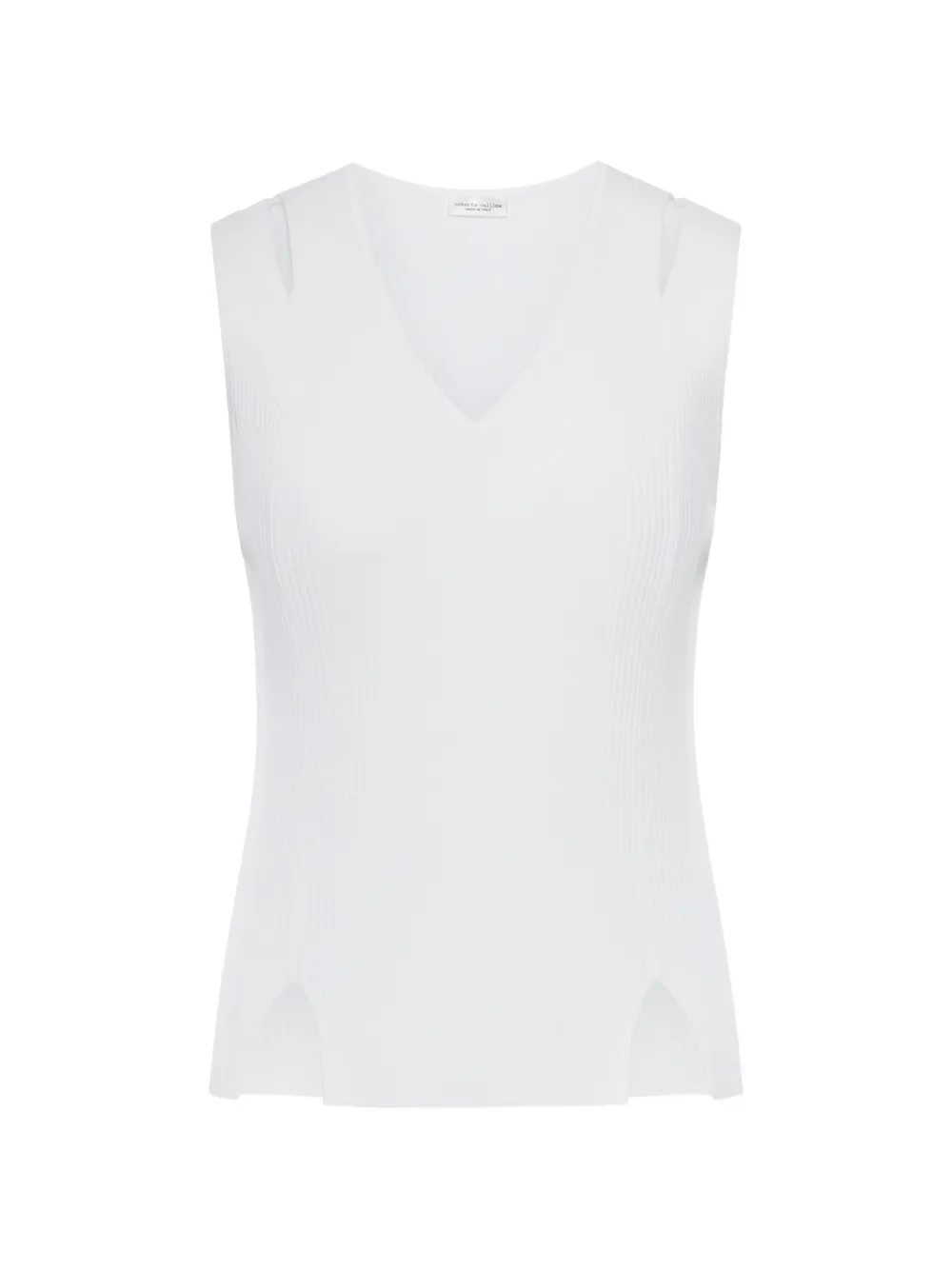 Roberto Collina Smanicato cut-out ribbed top - Weiß