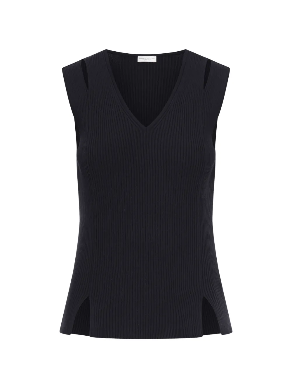 Roberto Collina Smanicato cut-out ribbed top - Nero