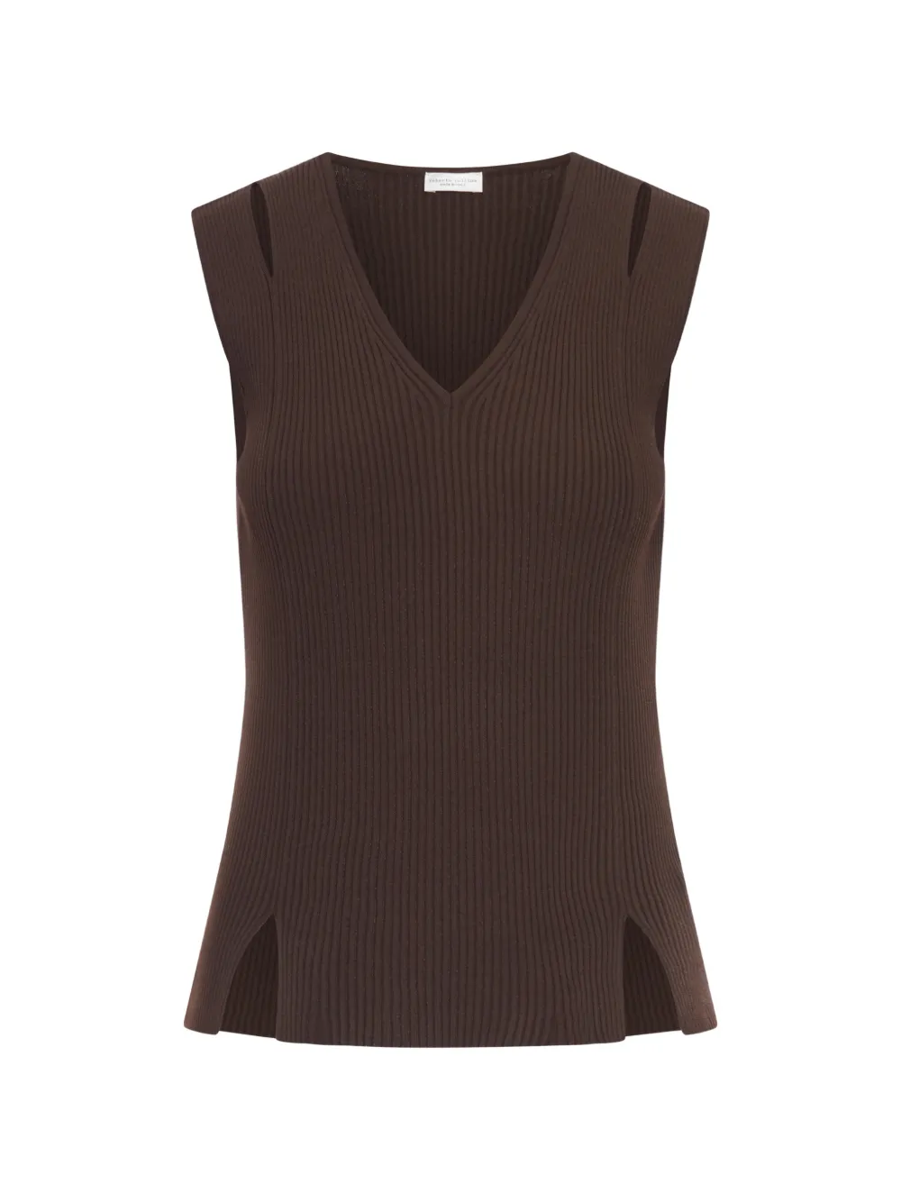 Roberto Collina Smanicato ribbed cut-out top - Marrone