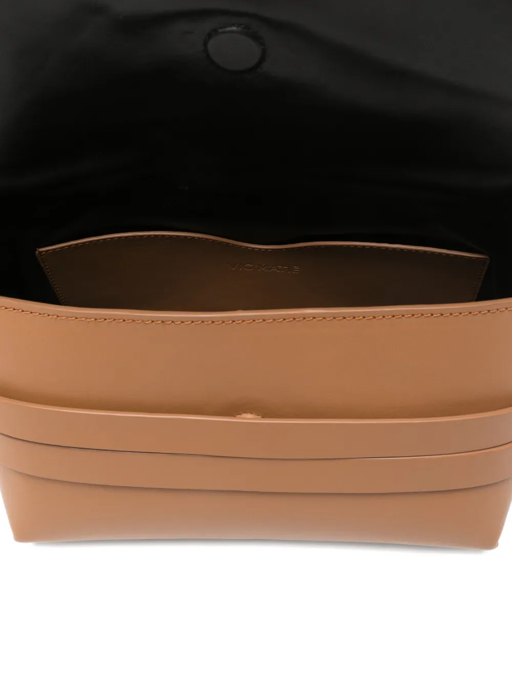 Vic Matie Leren schoudertas met gesp Beige