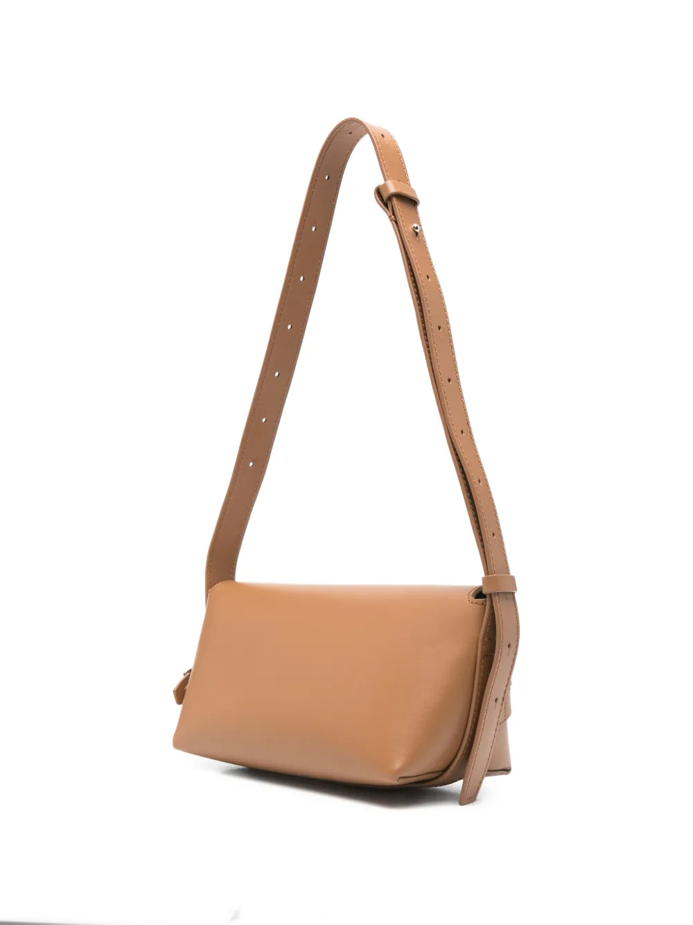 Vic Matie Leren schoudertas met gesp Beige