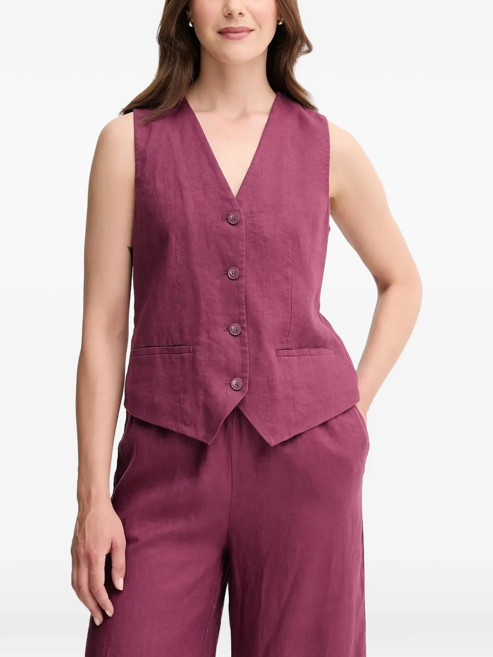 Benetton veston boutonné à col v - Violet Benetton veston boutonné à col v - Violet