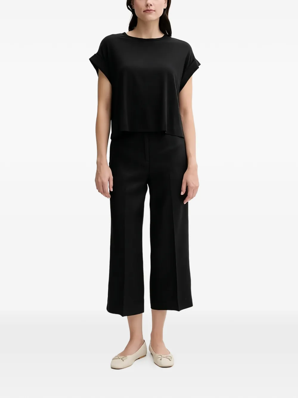 Benetton Cropped broek Zwart