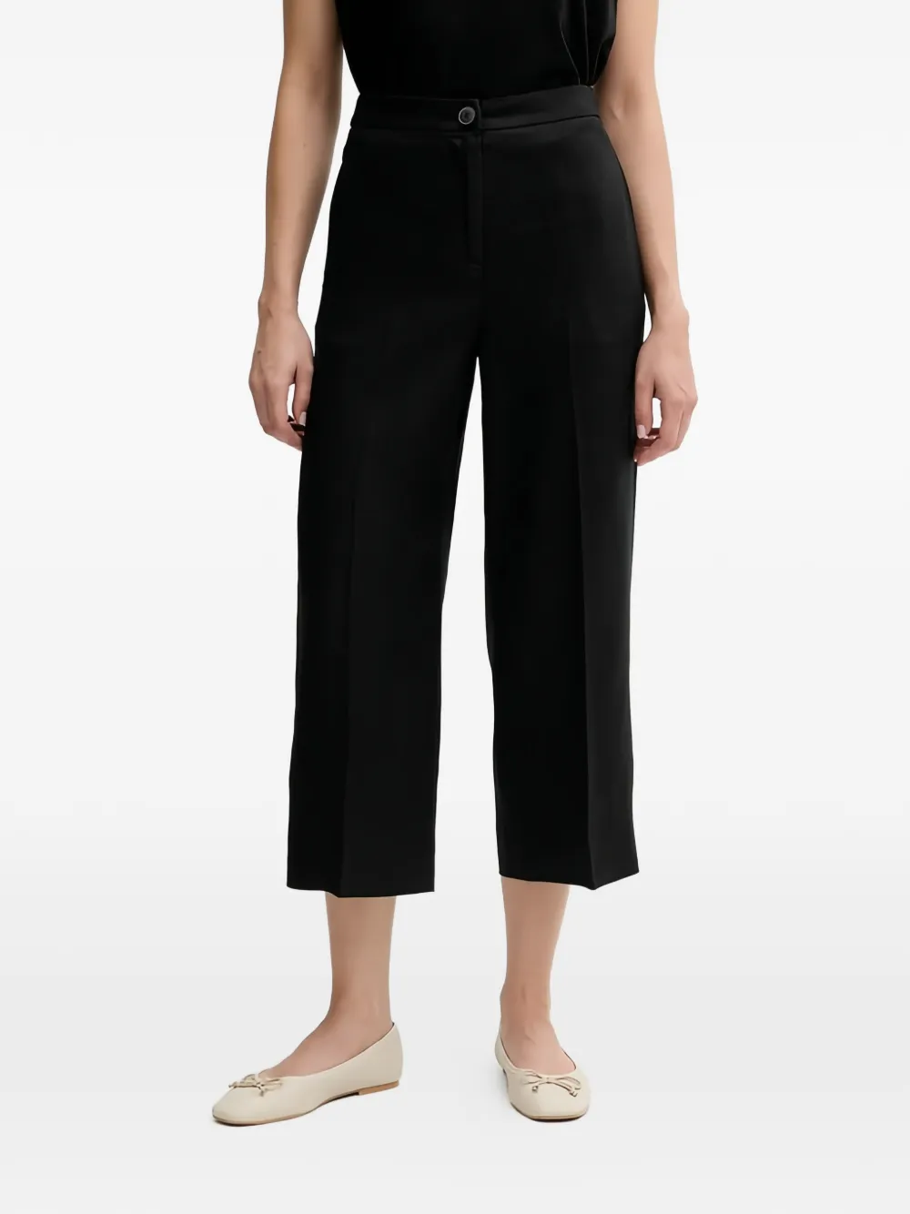Benetton cropped trousers - Nero