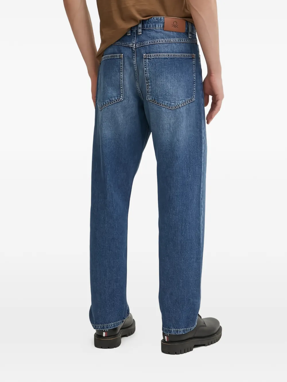  Benetton Vaqueros Con Trabillas - Azul 