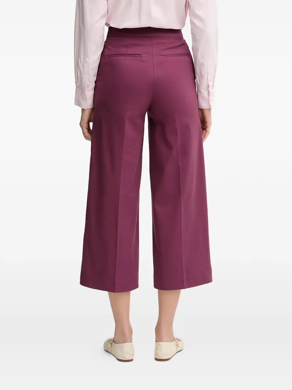 Benetton Cropped broek met knoopsluiting Paars