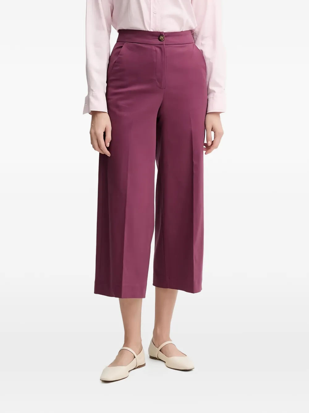 Benetton button-fastening cropped trousers - Viola