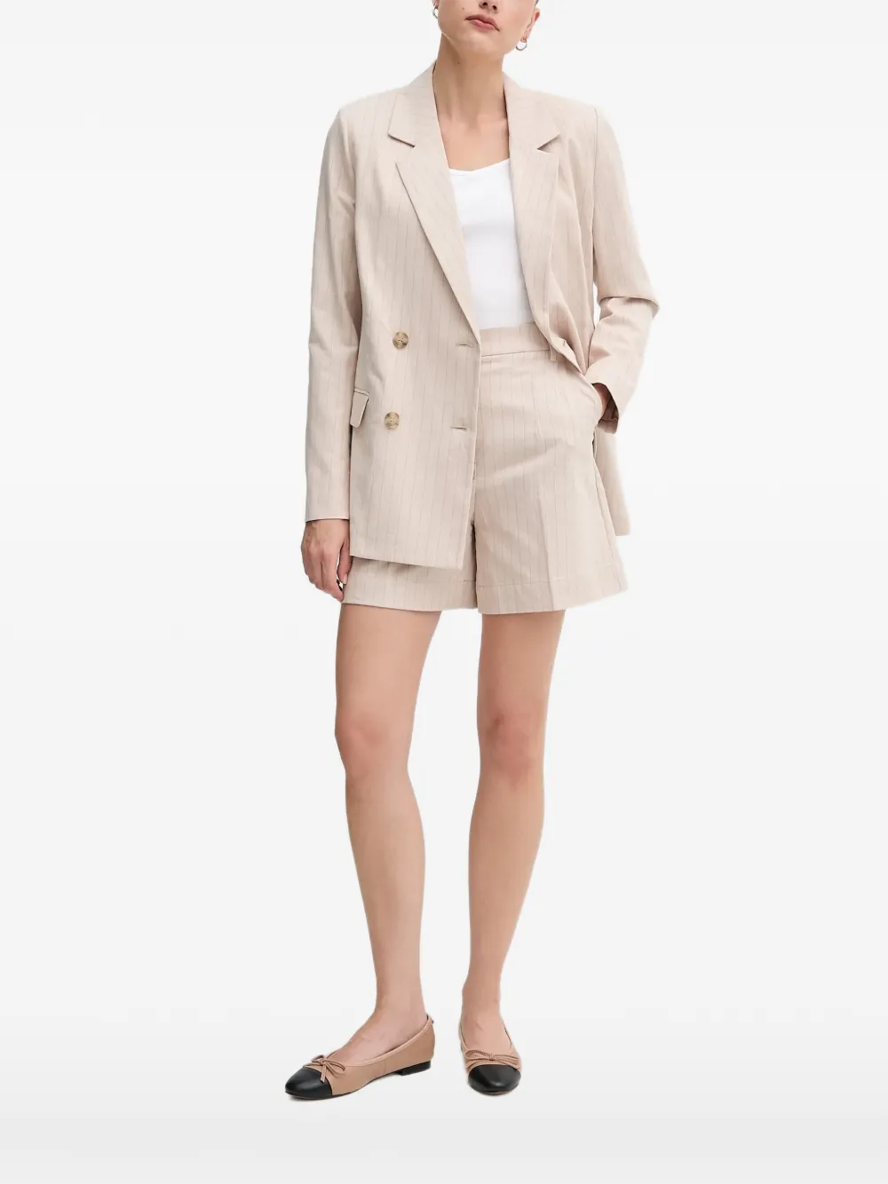 Benetton Shorts met krijtstreep Beige
