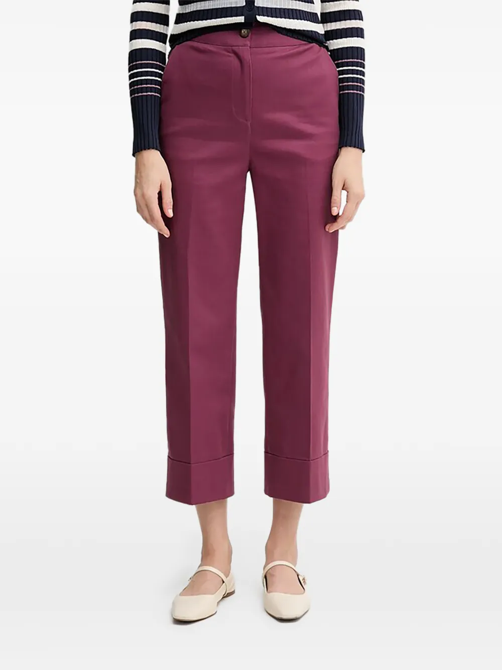 Benetton cuffed cropped trousers - Viola