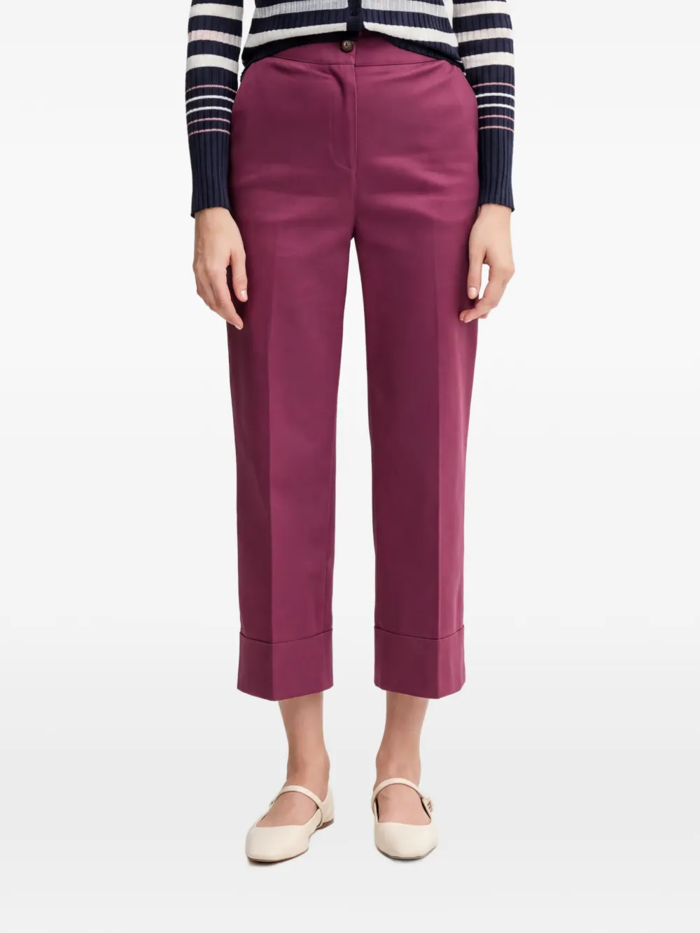 Benetton cuffed cropped trousers - Viola