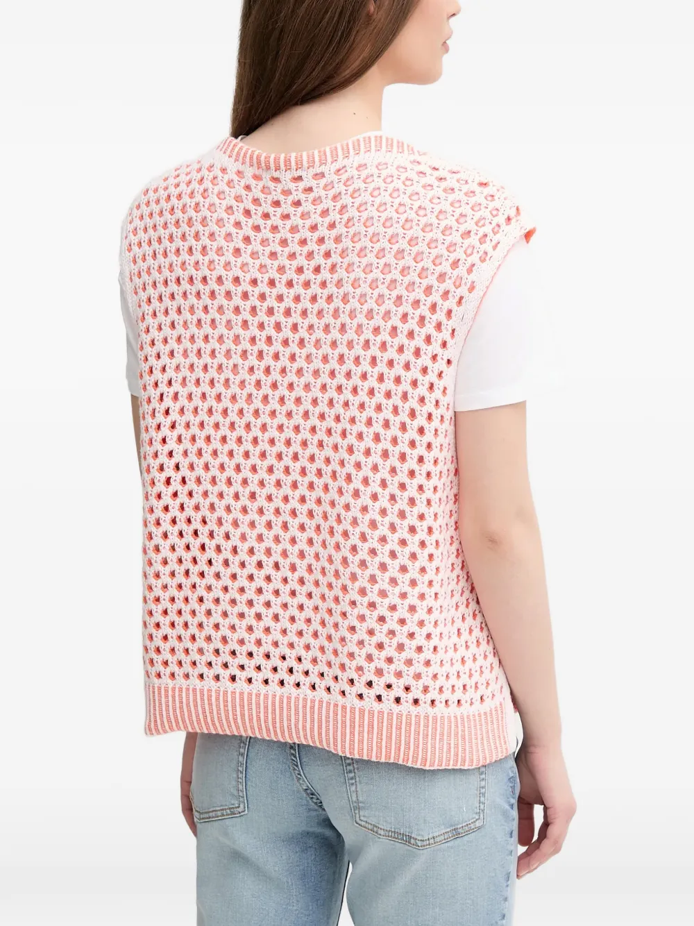 Benetton open-knit knitted top - Blanc