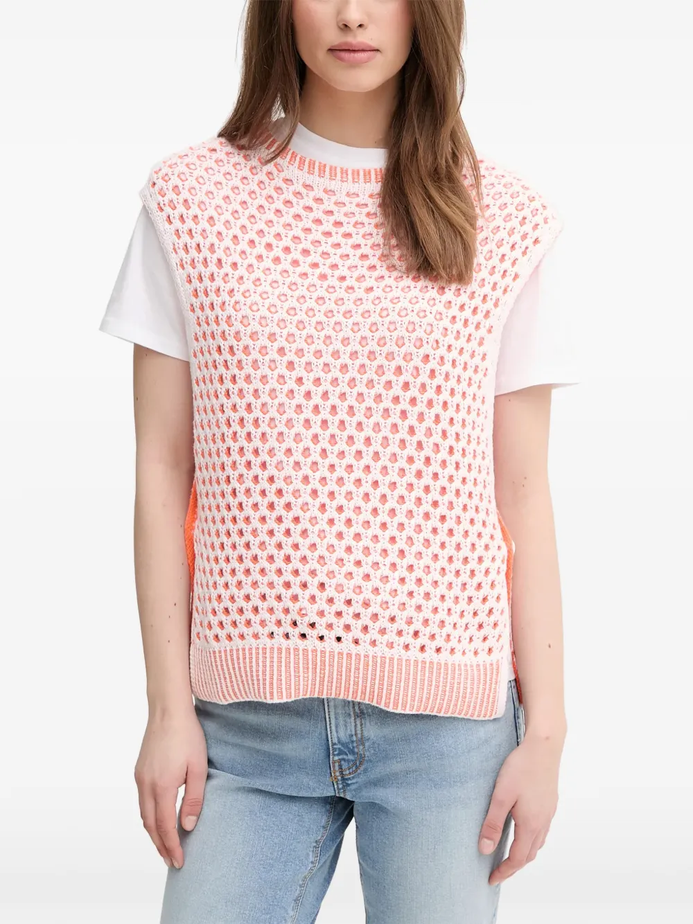 Benetton Opengebreide top Wit