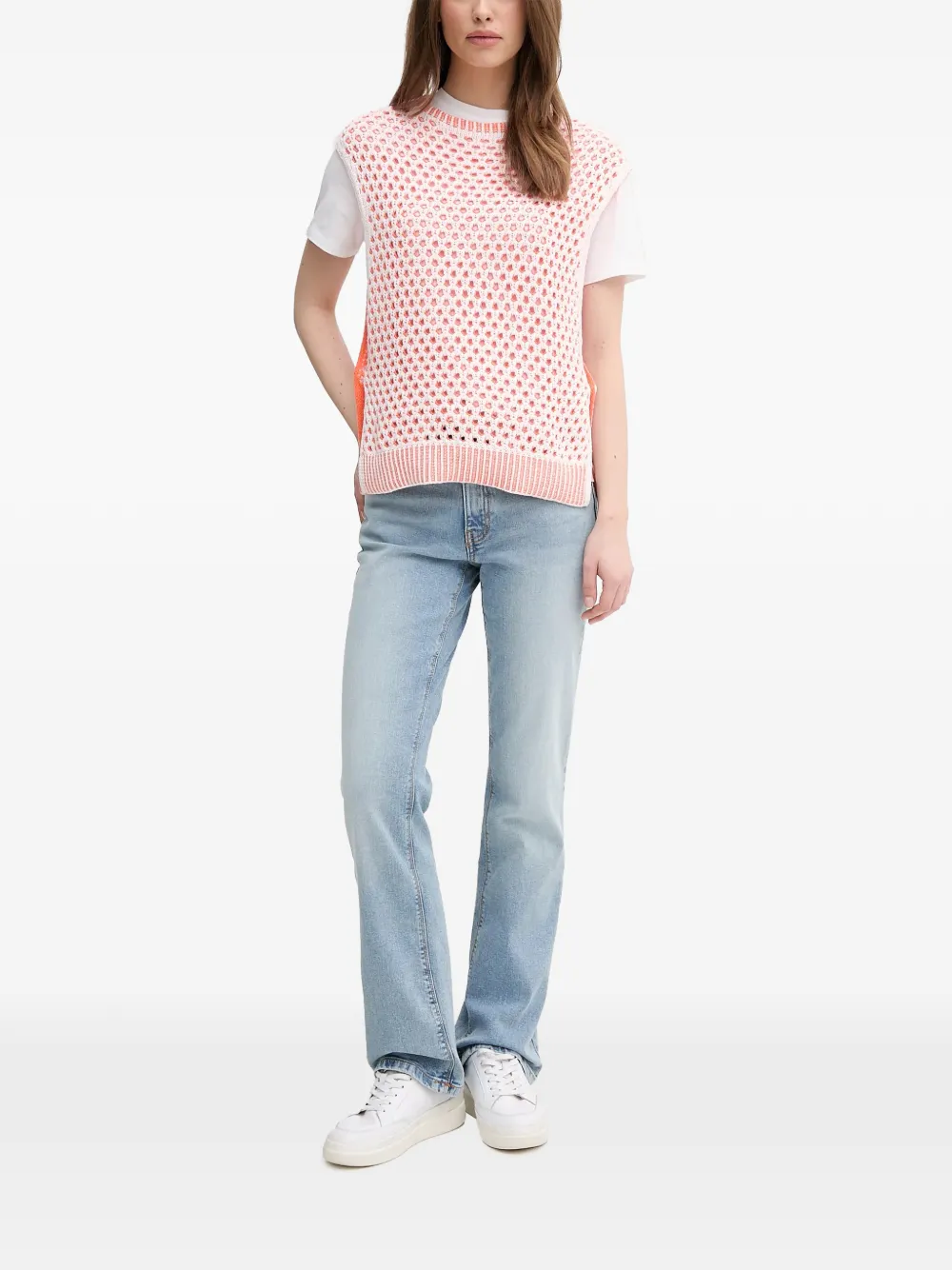 Benetton Opengebreide top Wit
