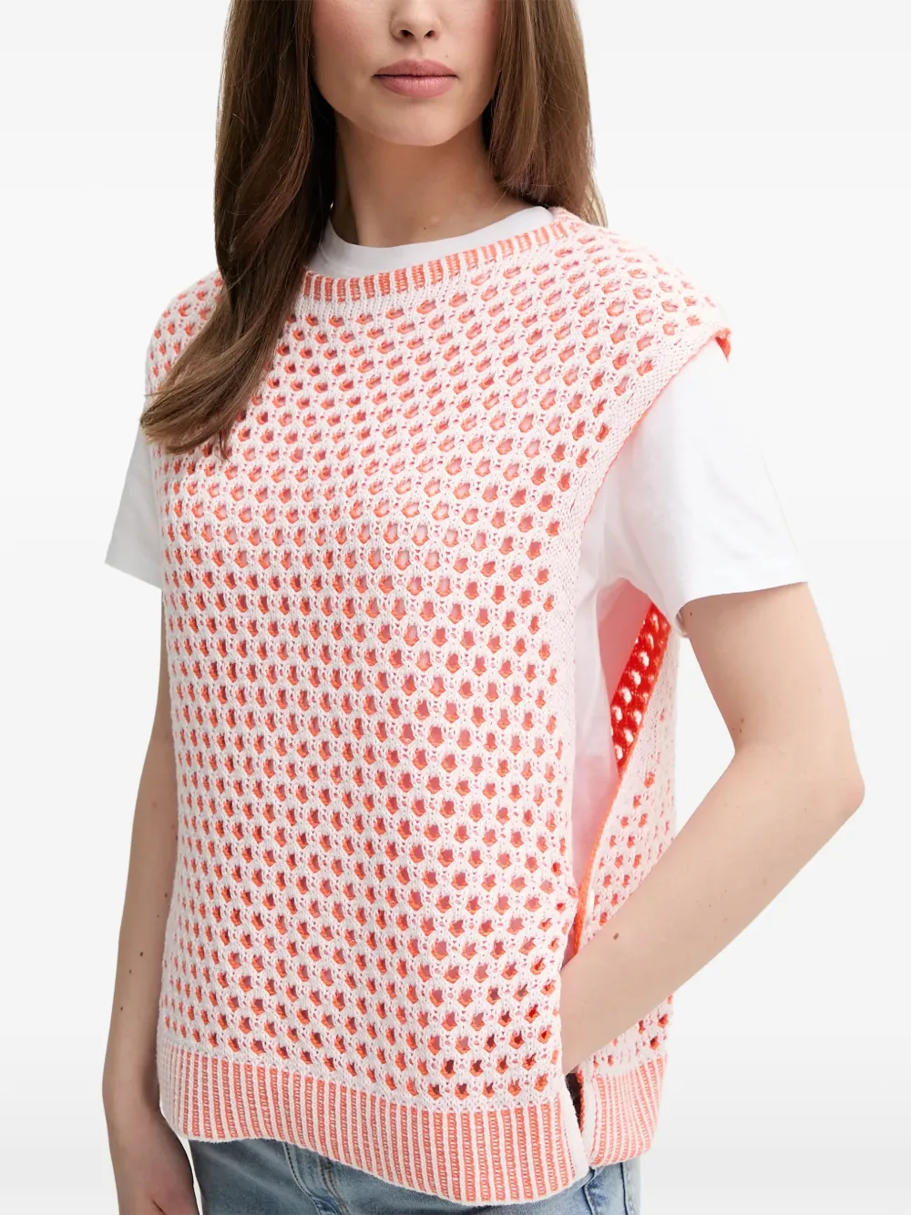 Benetton Opengebreide top Wit