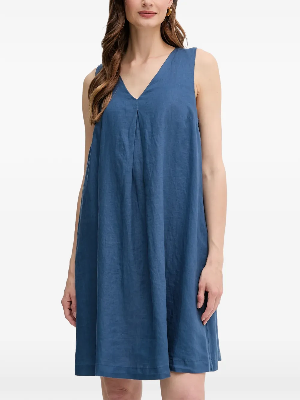Benetton pleated V-neck midi dress - Bleu Benetton pleated V-neck midi dress - Bleu