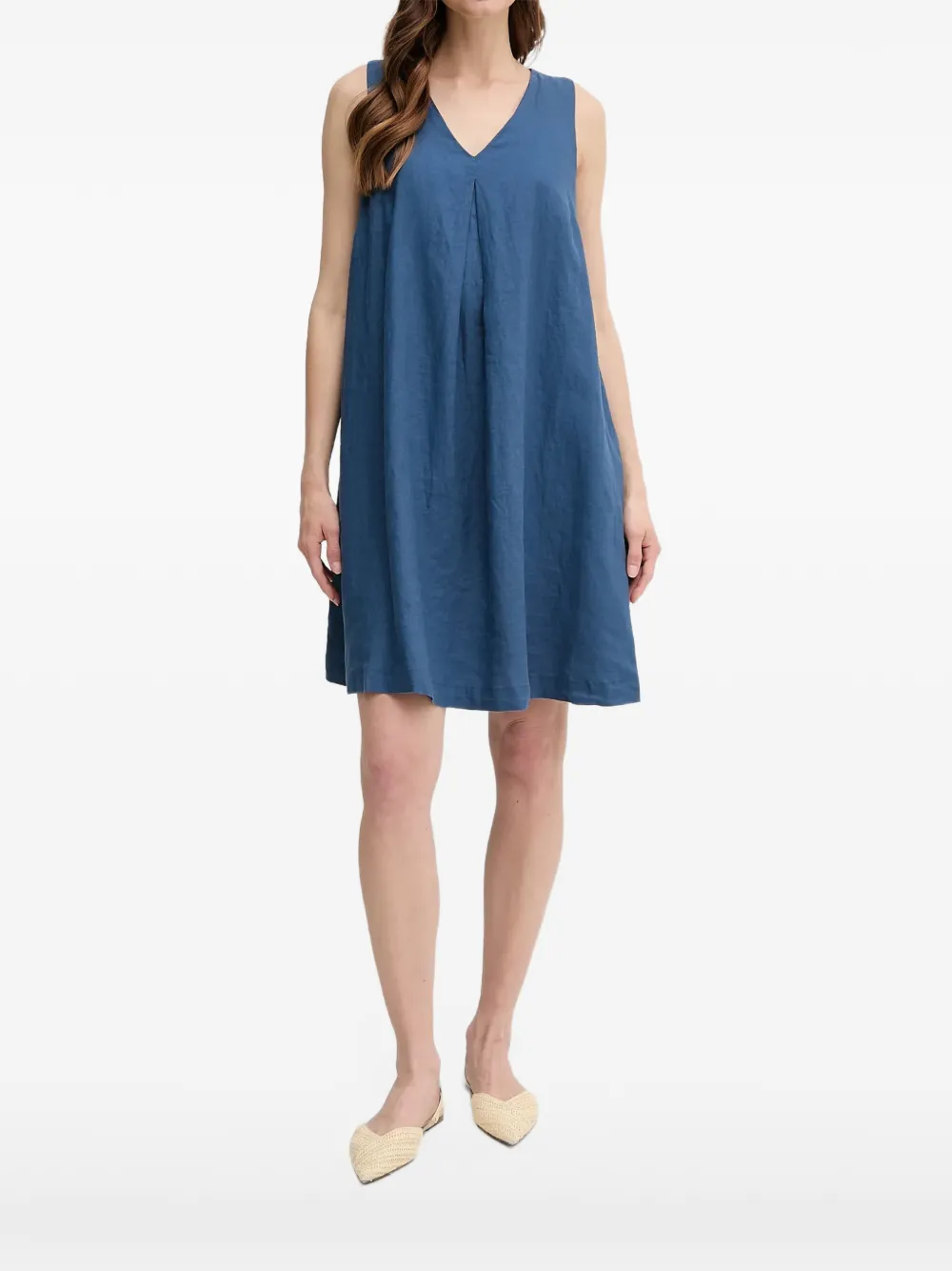 Benetton Jurk met V-hals Blauw